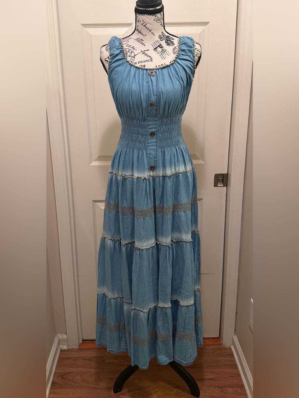 Denim Look Maxi Dress